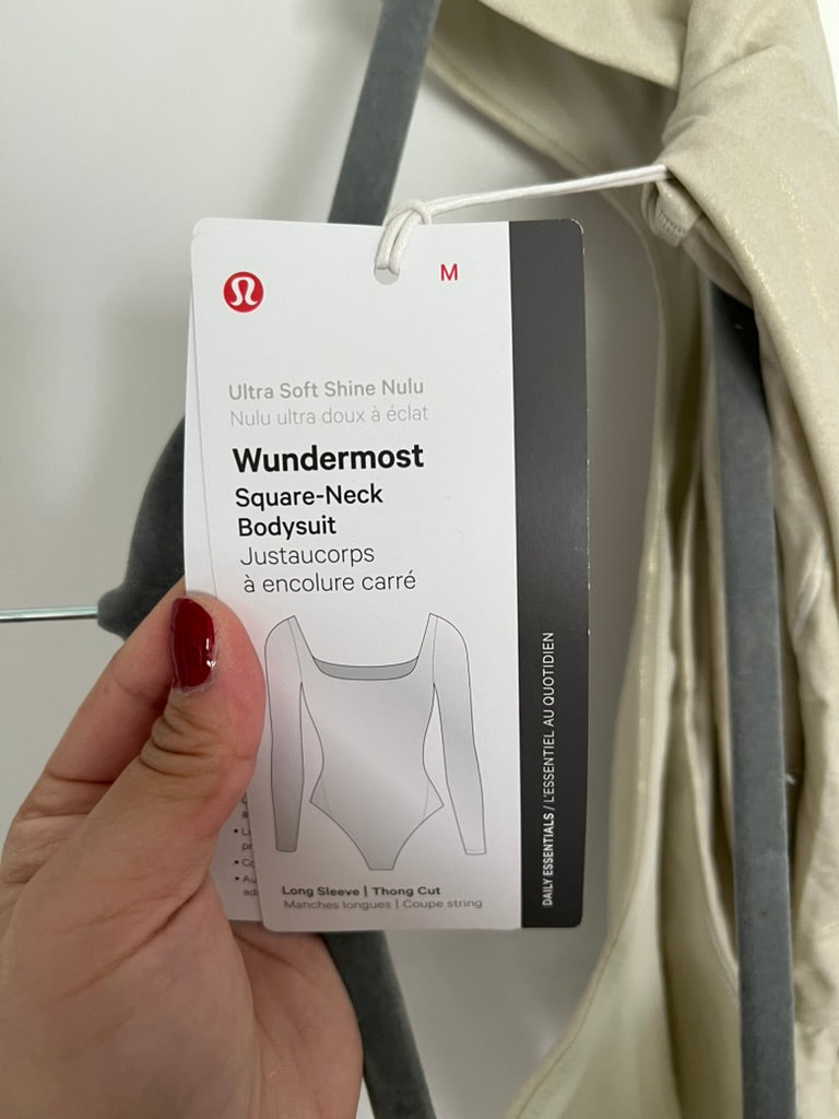 Seller #76 - Lululemon Wundermost Ultra-Soft Nulu Square-Neck LS Bodysuit *Shine - Size Med