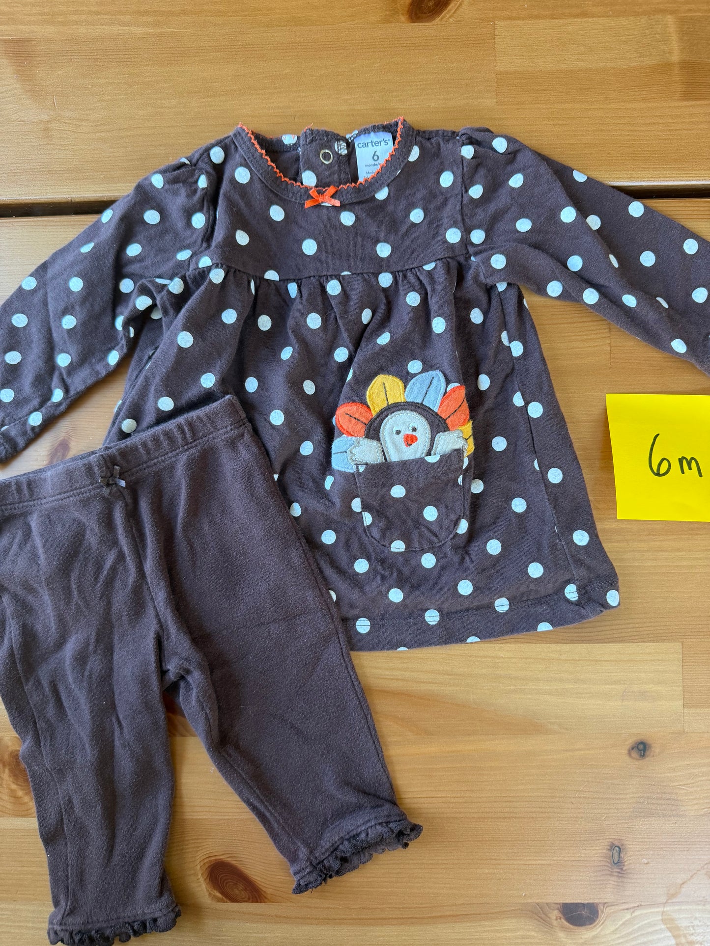Seller #94 Girls 6M Thanksgiving Carters Outfit