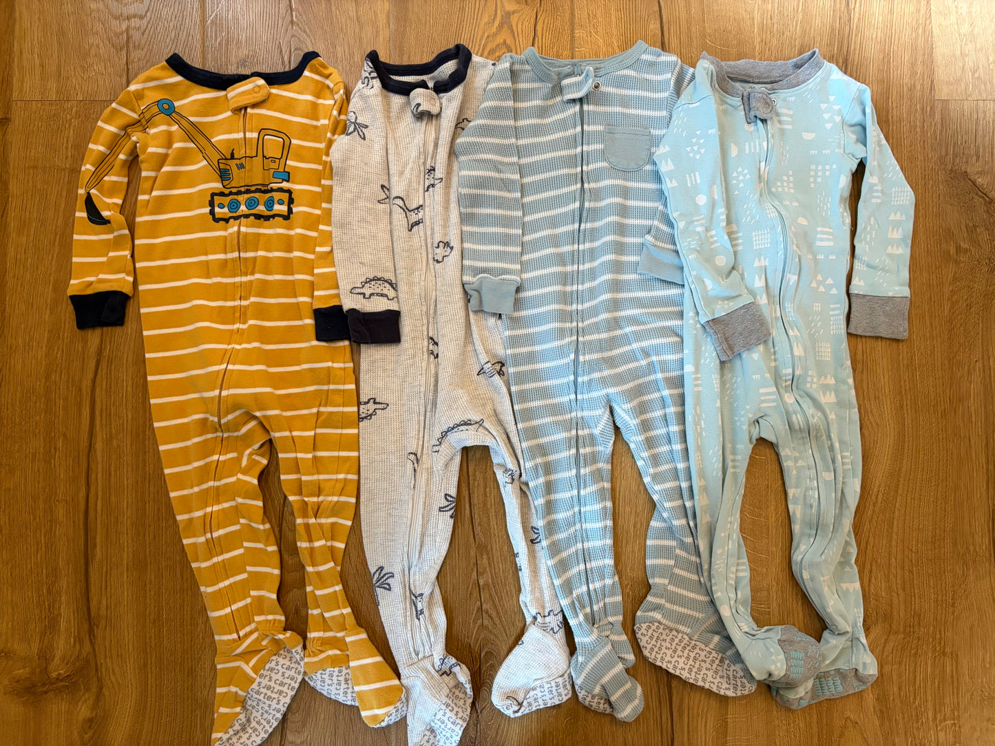 #6 - Carters Boys Long Sleeved Pajamas (Set of 4) - 18 months