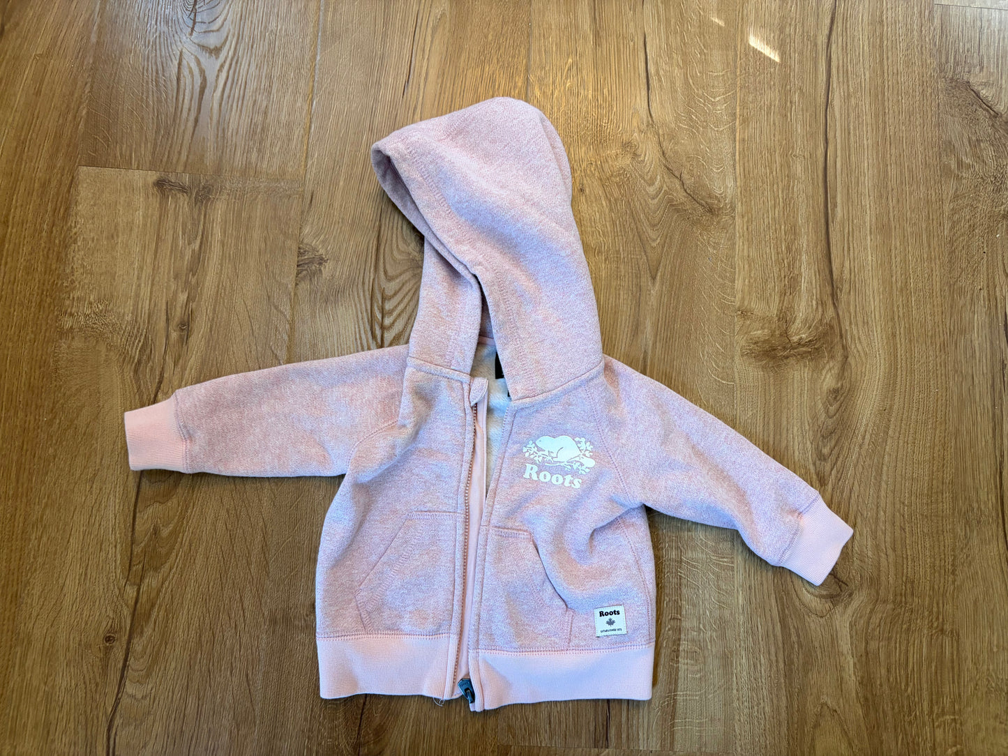 #6 - Roots Baby Girls Pink Hoodie - 3-6 months