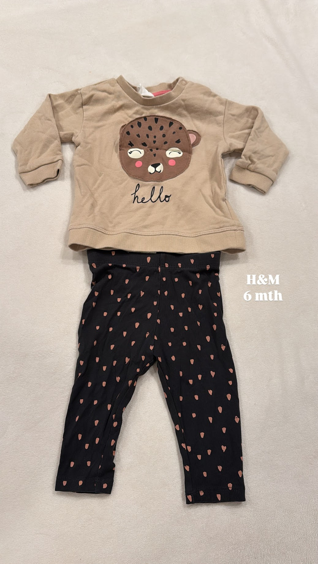 #145 H&M cat set Girls 6 mth EUC