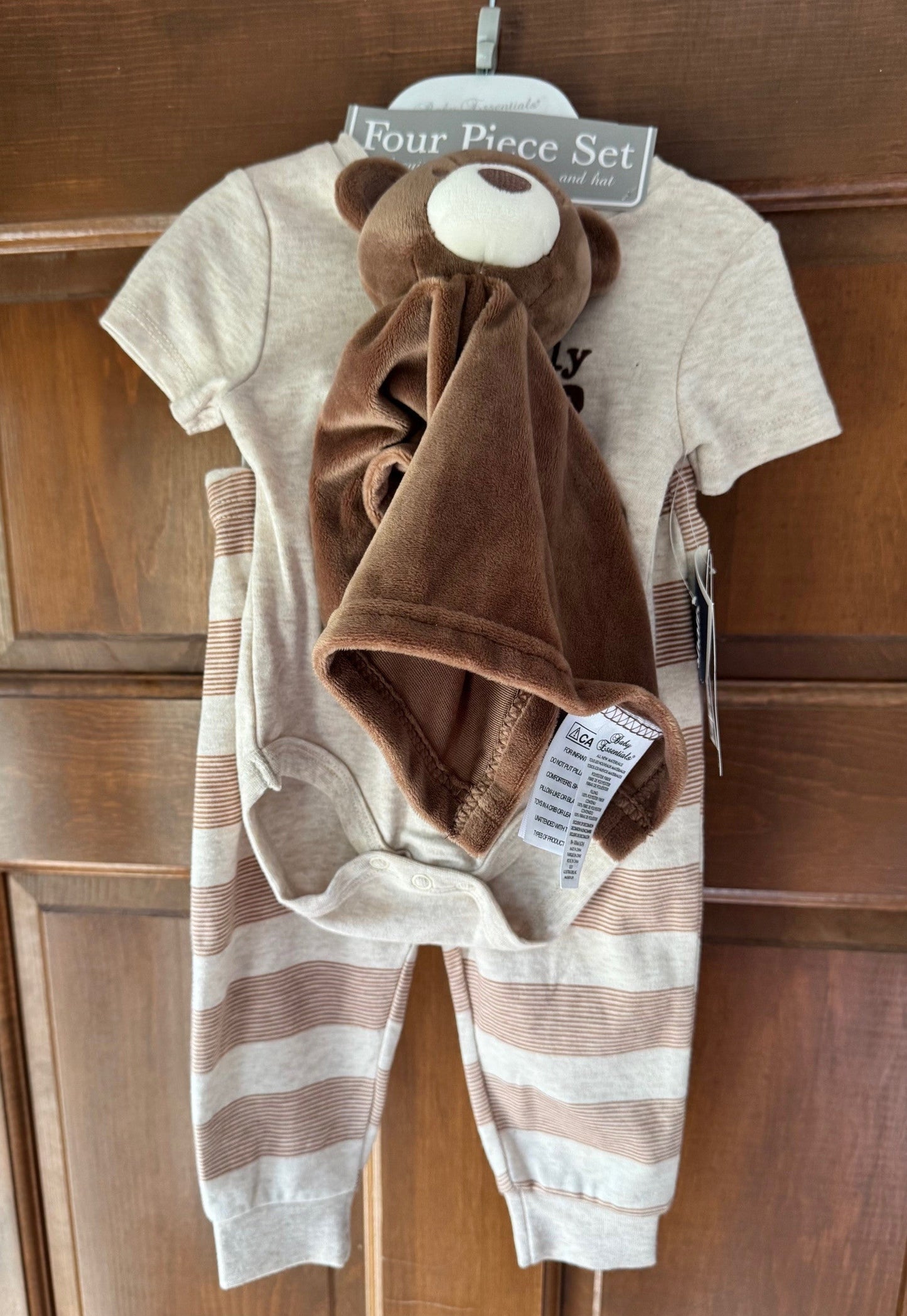Seller 126 - Baby Essentials 9 Month Boy Bear Outfit with Lovey - REDUCED