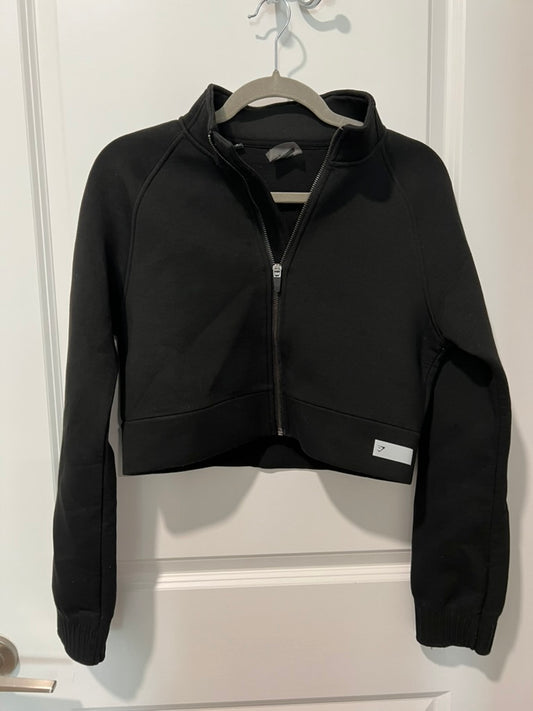 Seller #76 - Gymshark Long Sleeve Cropped Jacket - Black - Size Small