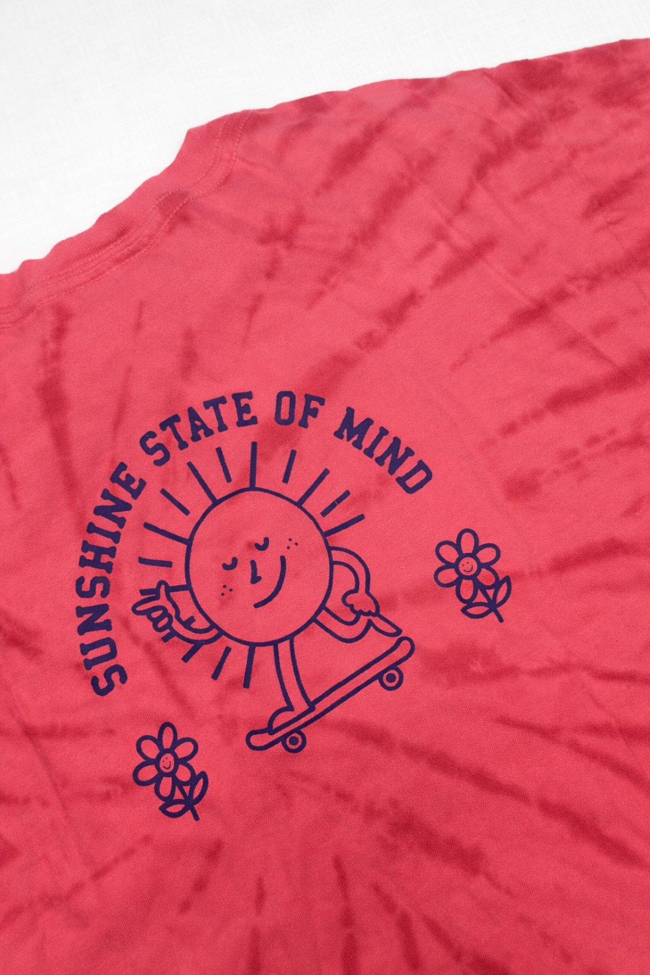 #91 REDUCED Boys 4 Hanna Andersson tie-dye shirt - "sunshine state of mind", light red EUC