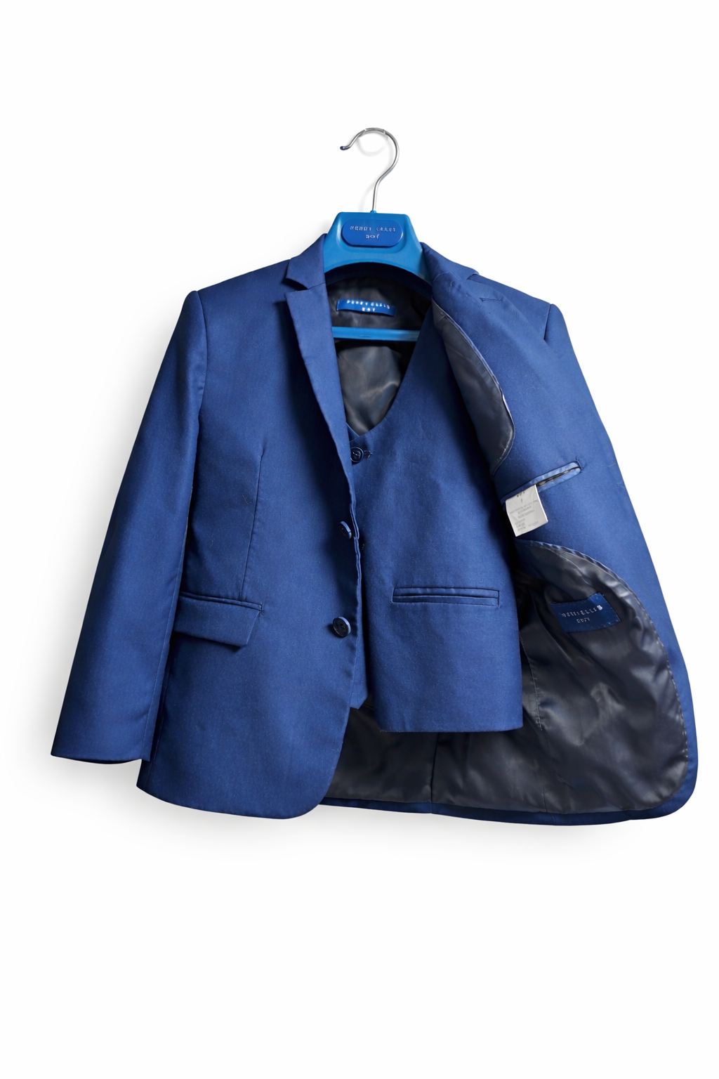 #91 Boys 7 Perry Ellis 4-piece suit in Indigo Blue - EUC