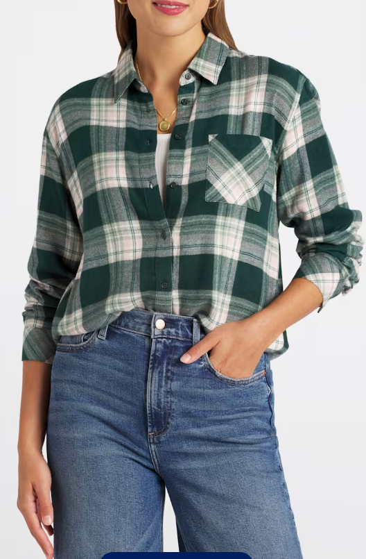 #43 Market & Spruce (Stitch Fix) Cozy Flannel Button Up Women's XL VGUC