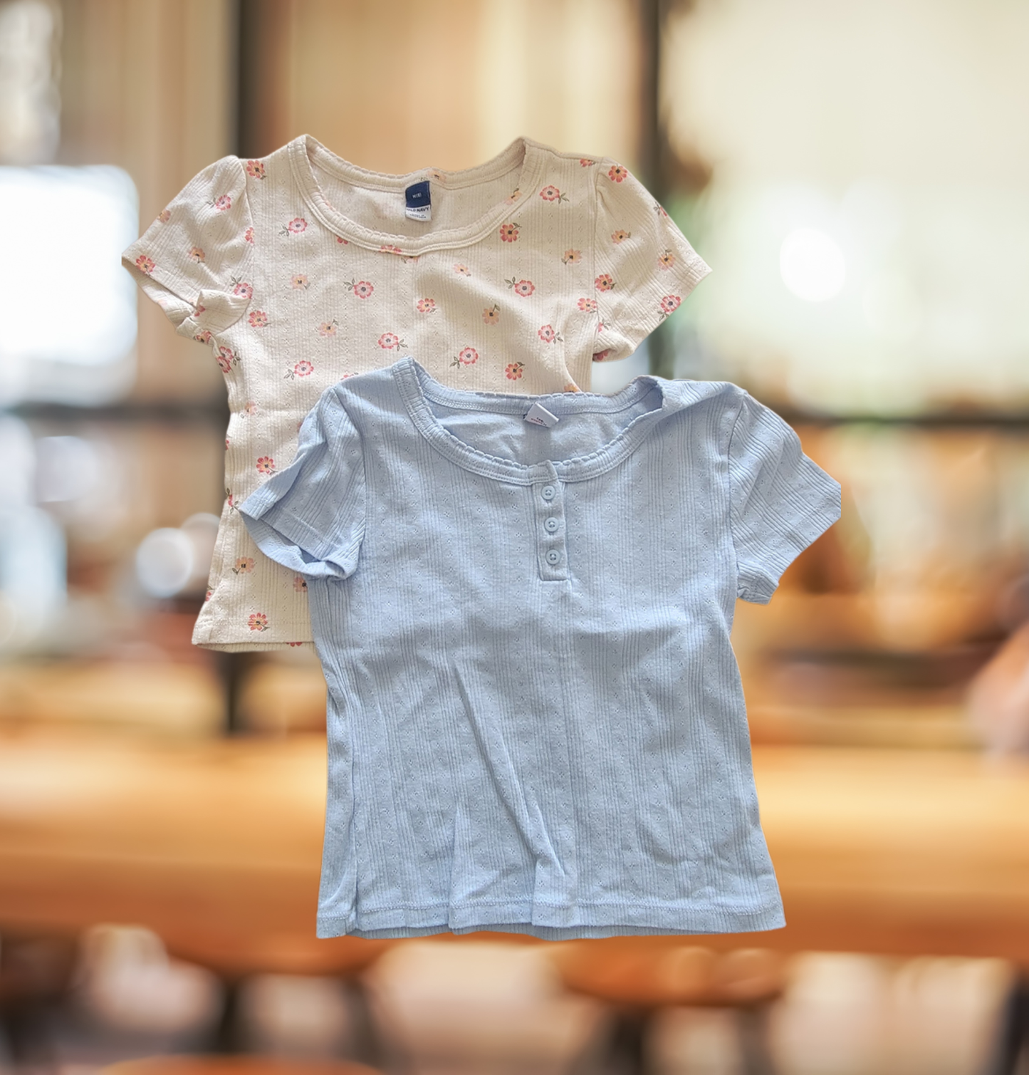 #59 Old Navy Tshirt Bundle Girls Size 8 Flower & Green