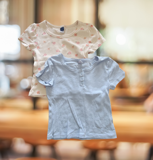 #59 Old Navy Tshirt Bundle Girls Size 8 Flower & Green