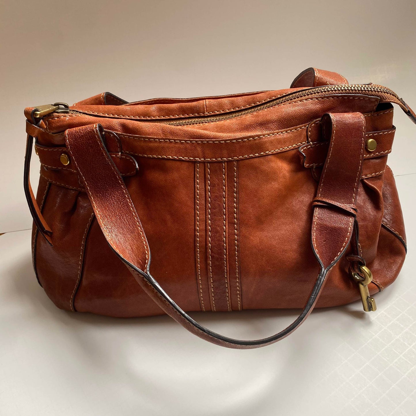 Fossil brown leather bag
