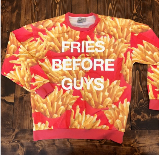 ASOS Women's "Fries Before Guys" Sweatshirt Size Small / 4