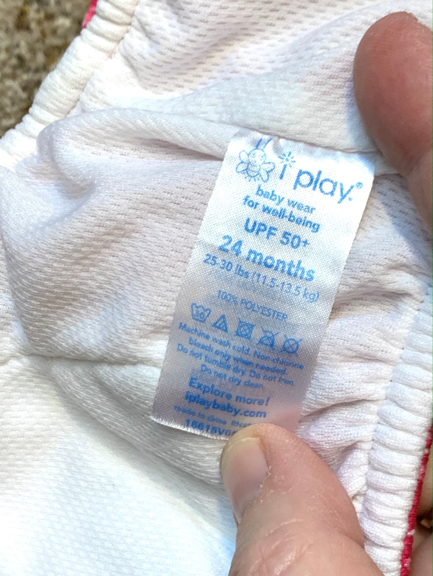 24 month iPlay Girl’s Swim Diaper - magenta shell pattern