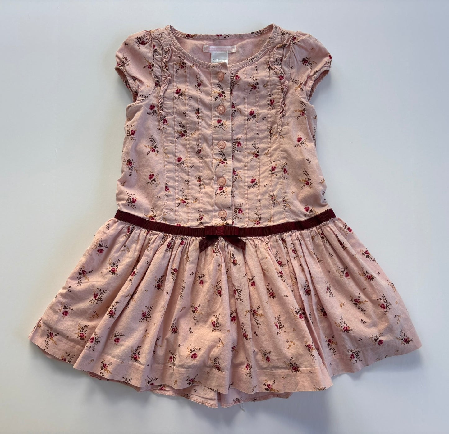 #84 Janie and Jack Pink Ditsy Floral Ruffle Dress Girls Size 2T
