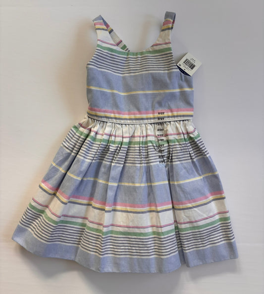 #84 NWT Polo Ralph Lauren Pastel Strip Sleeveless Dress Girls Size 2T