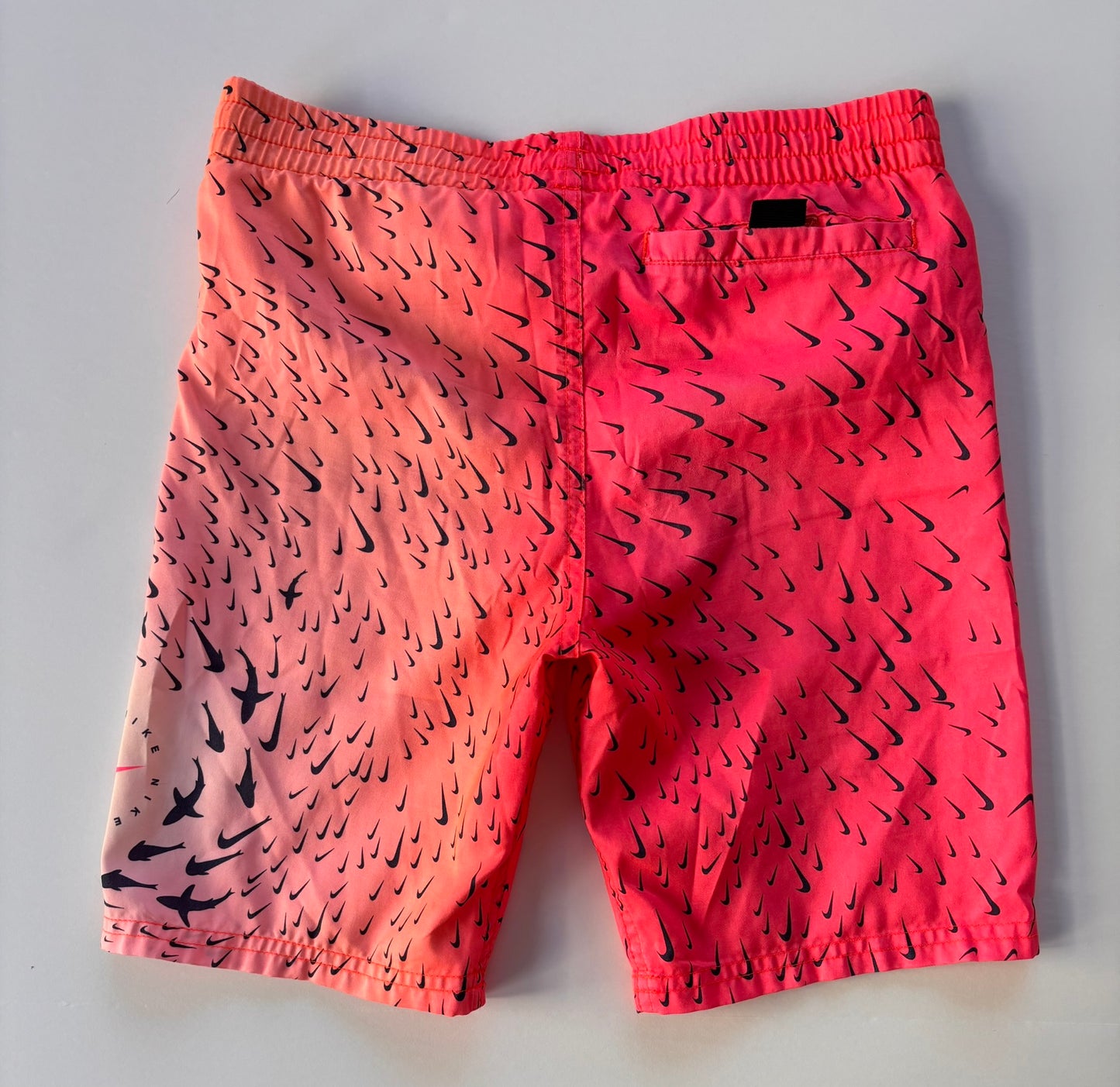 #84 Nike Quick Dry Shark Logo Board Shorts Orange Boys Size S