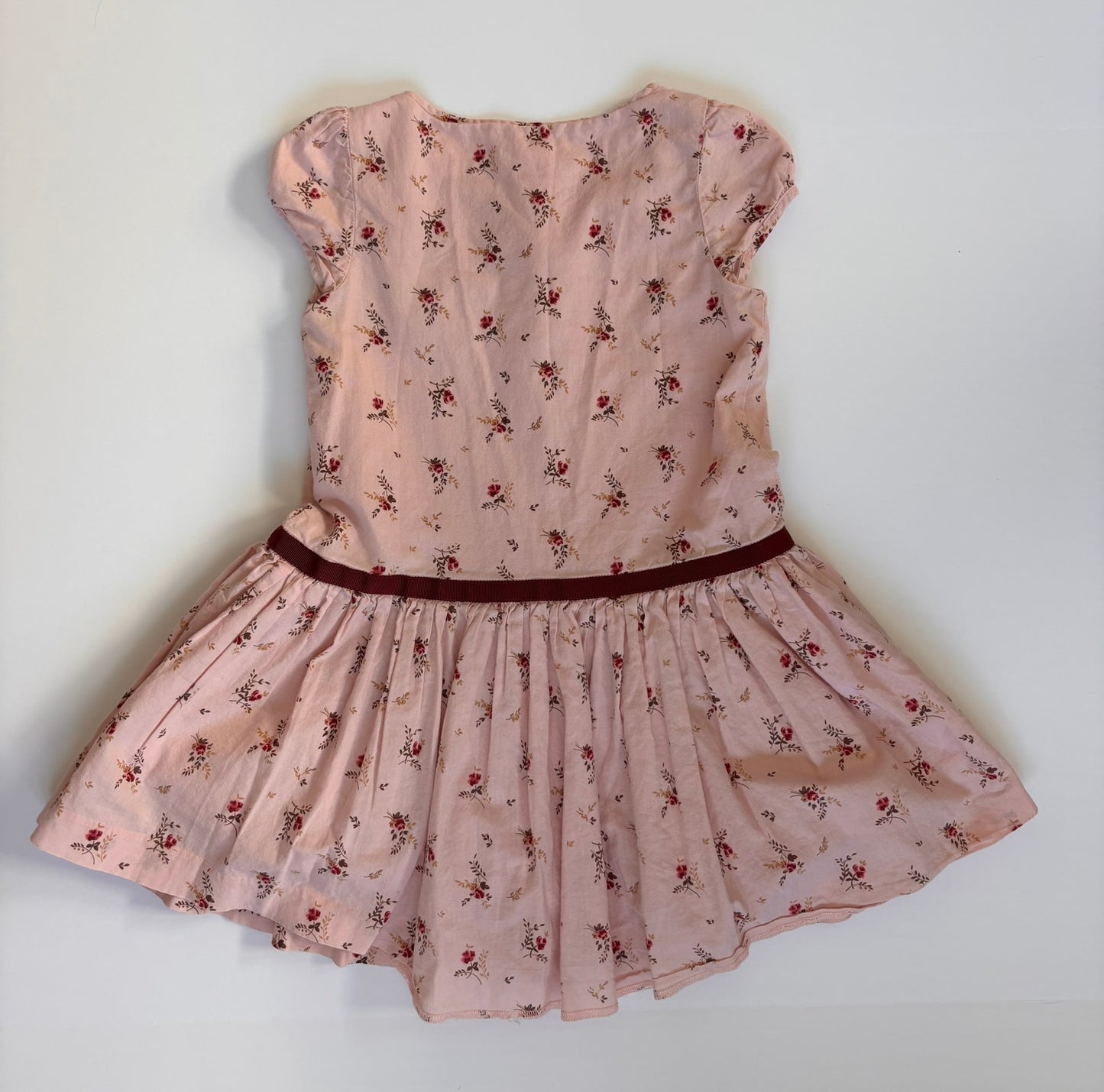 #84 Janie and Jack Pink Ditsy Floral Ruffle Dress Girls Size 2T