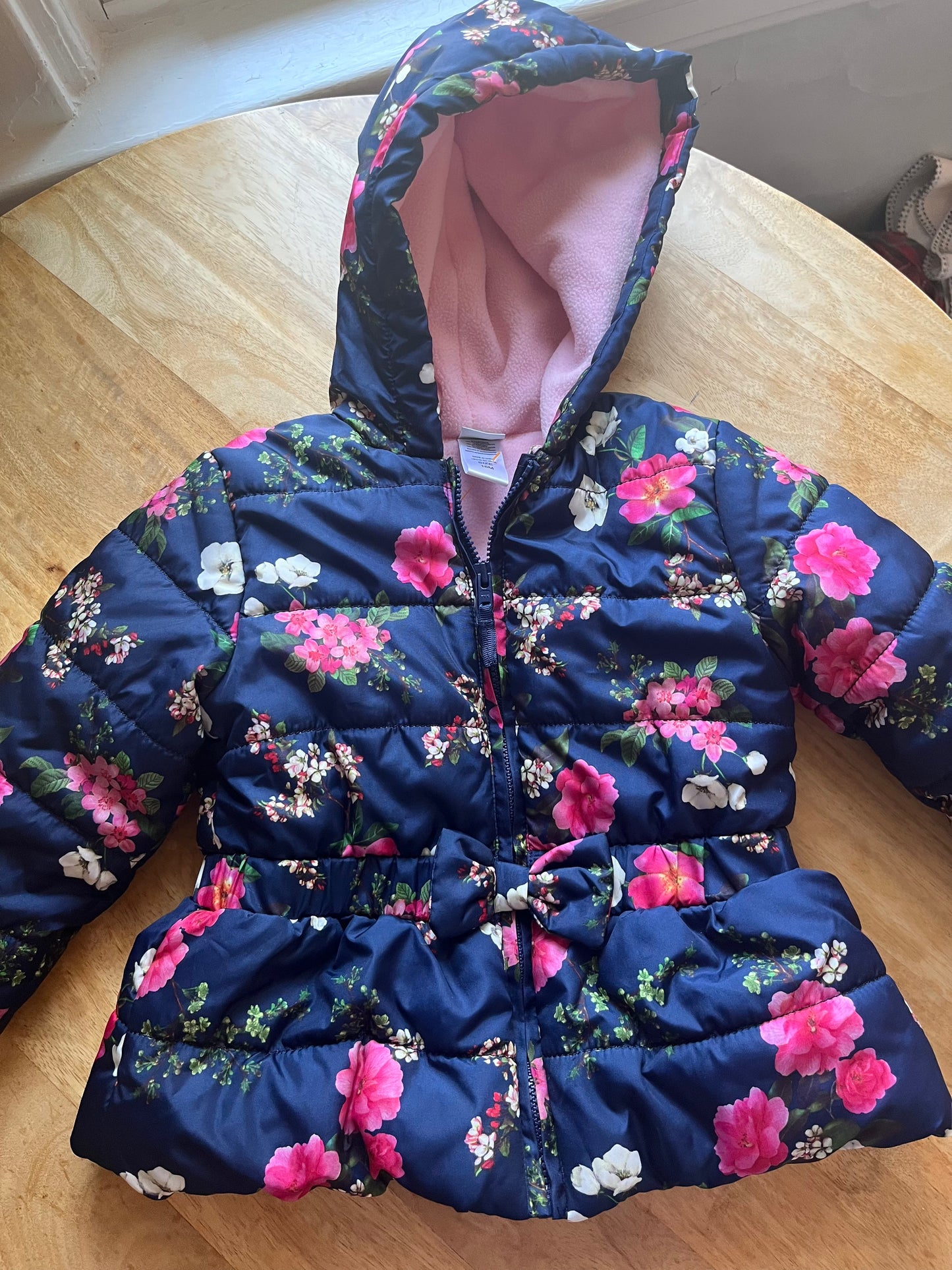 #97- Little Me Fleece Lined Floral Jacket Size 18 months