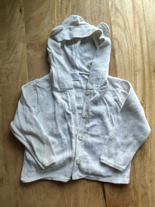#97- Nordstrom Baby sweater- white/cream- Size 9mo
