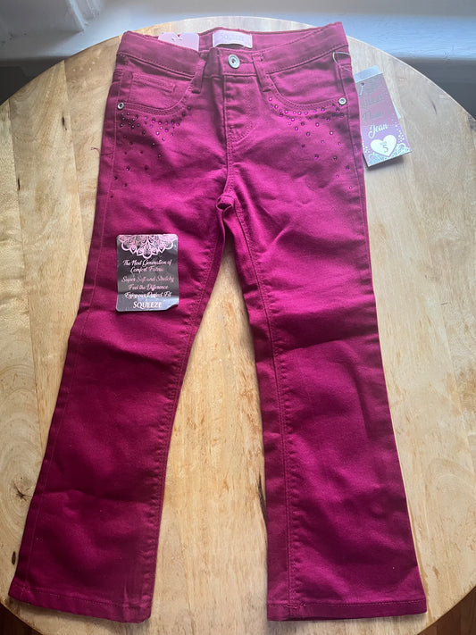 #97- NWT Squeeze Burgundy Girls Pants - Size 5