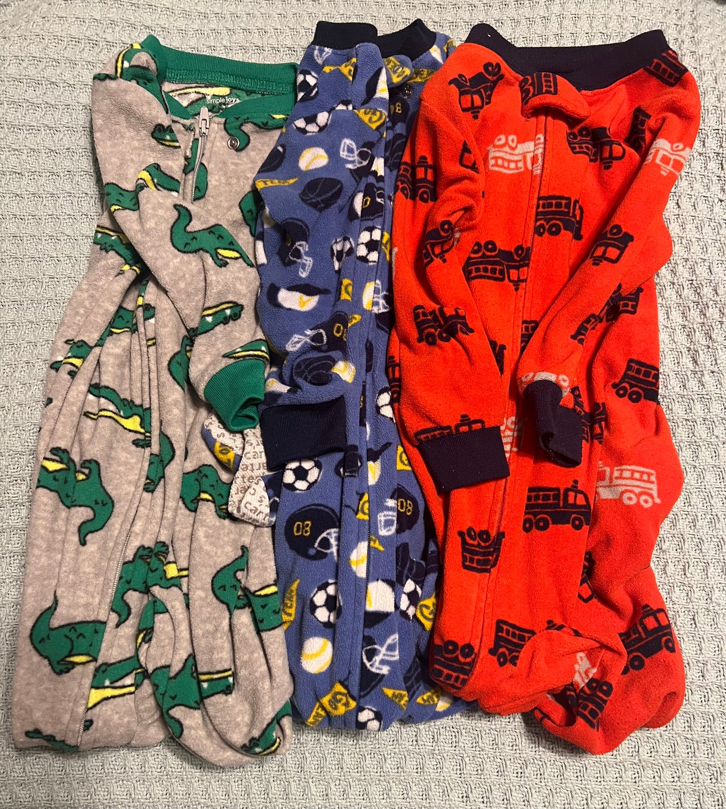 #46 REDUCED Carters Simple Joy Fleece Pajamas # piece bundle Toddler Boy 18 Months