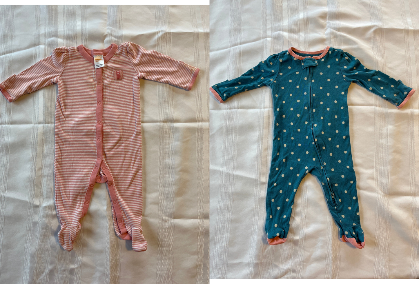 #29  3-6 mo Girls romper set of 2 (1 footed) EUC
