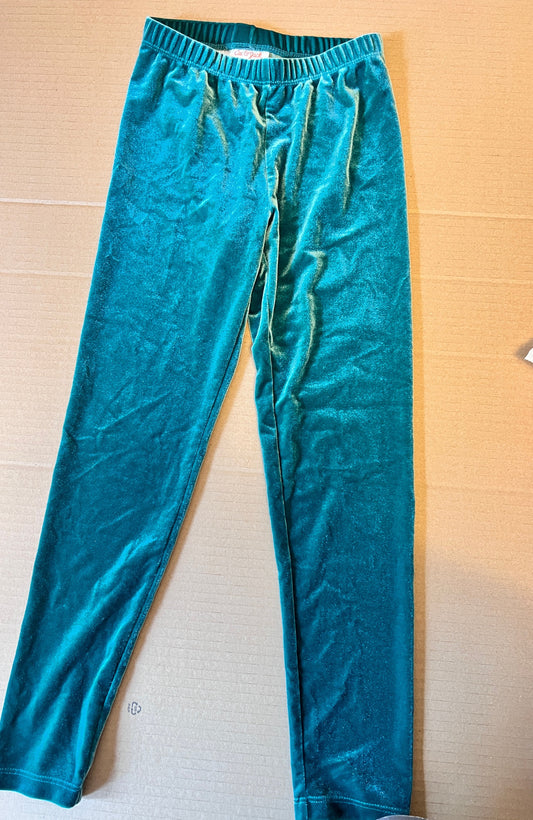 #176 - Cat & Jack girls green velvet leggings | M