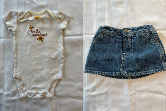 #29  3-6 mo Girls Osh Kosh skirt with Sunshine Onesie!
