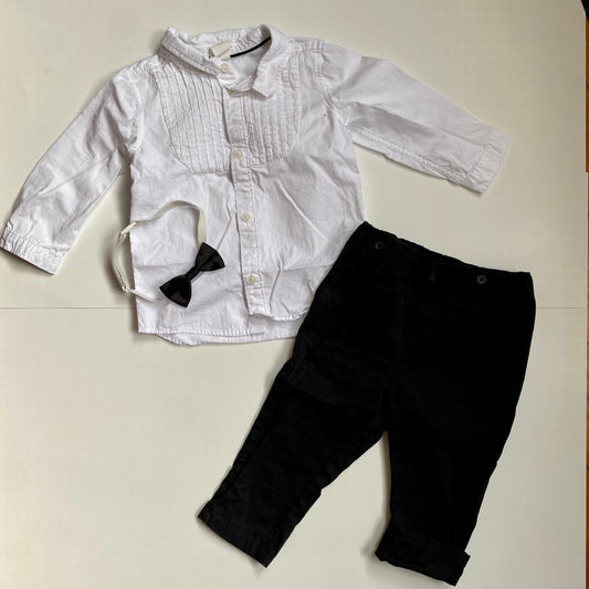 H&M 3-piece Tuxedo Set, 12M (great for holidays)