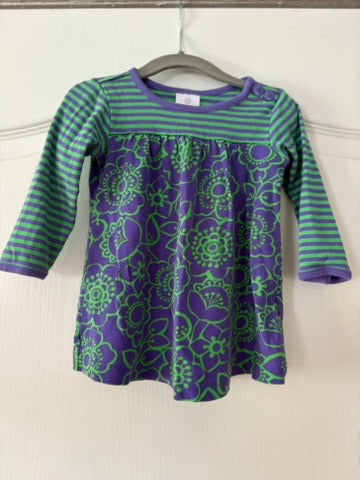 Seller 183 - Hanna Andersson Girls Purple & Green Dress - Size 70 (6-12 Months) EUC
