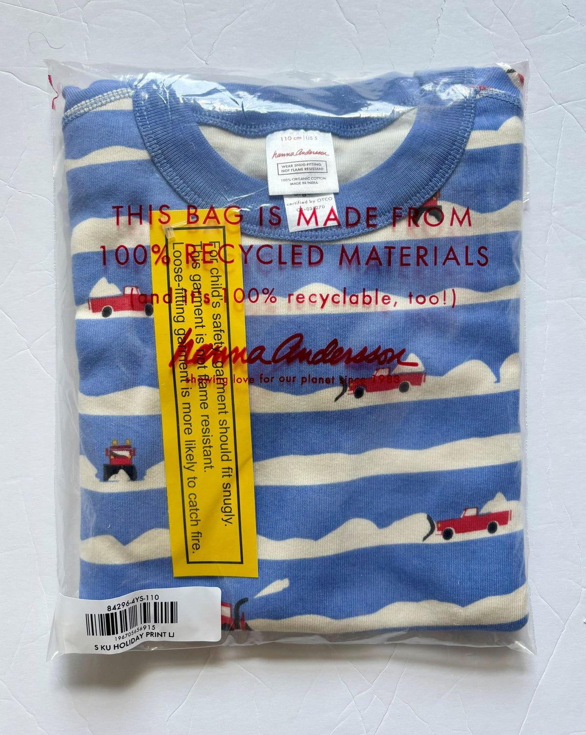 #154 Hanna Andersson Holiday Pajamas Boys 5 NWT