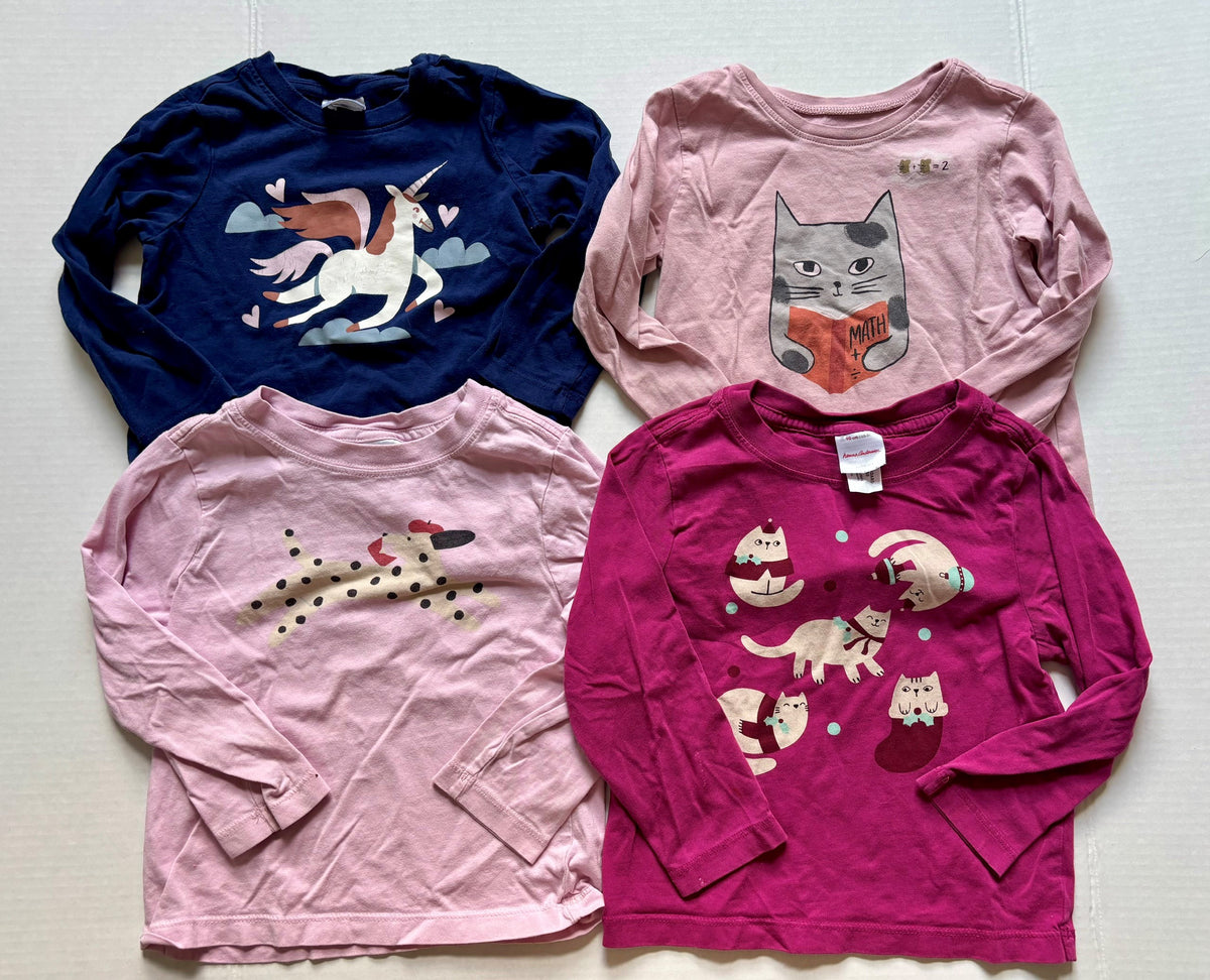 #154 Hanna Andersson and Tea Long Sleeve Tees Girls 3T VGUC-GUC