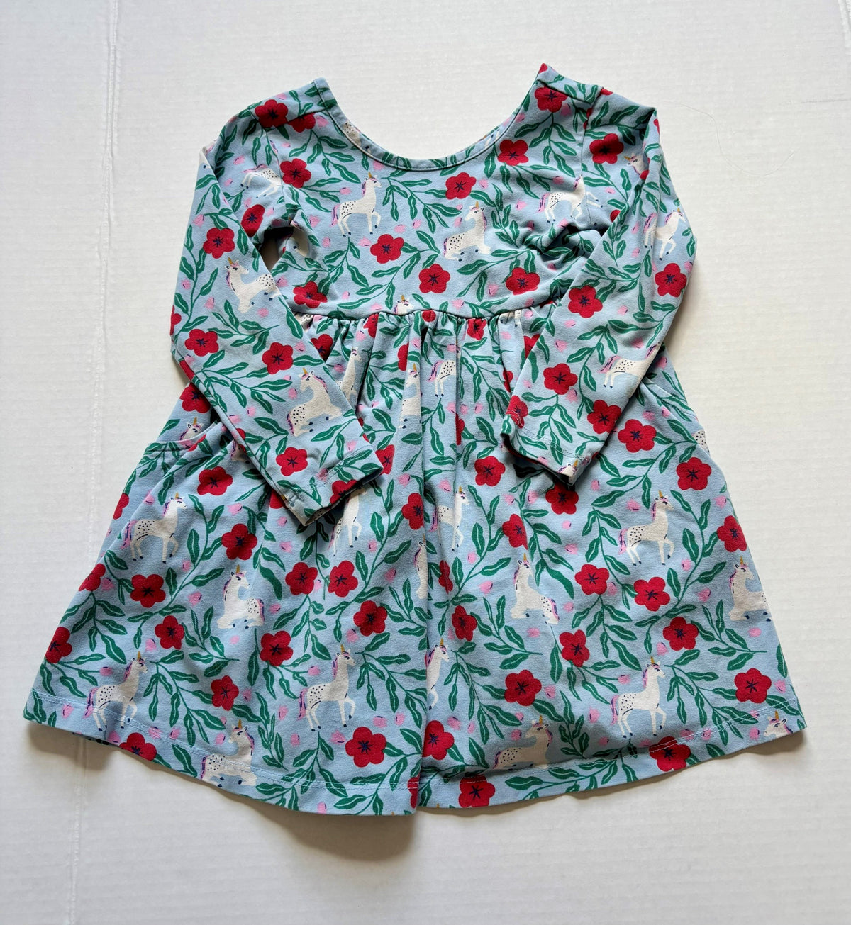 #154 Hanna Andersson Unicorn Dress Girls 3T EUC