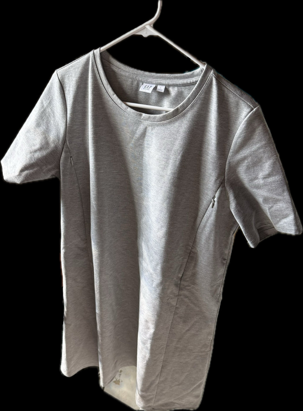 #20 Gap maternity/nursing dress light gray size L GUC