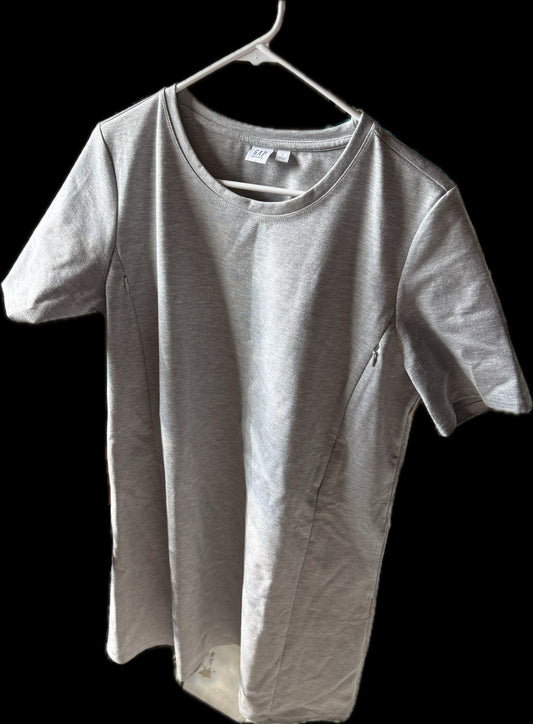 #20 Gap maternity/nursing dress light gray size L GUC