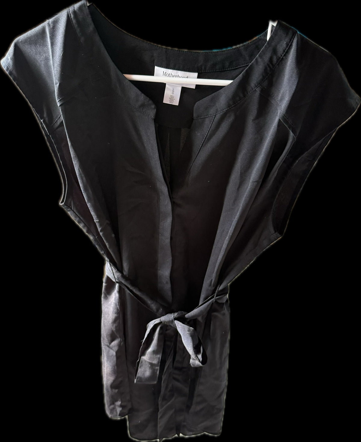 #20 Motherhood Maternity black blouse size L GUC