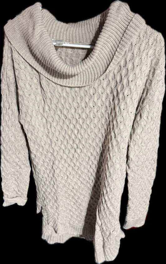 #20 Motherhood Maternity tan turtleneck sweater size L GUC