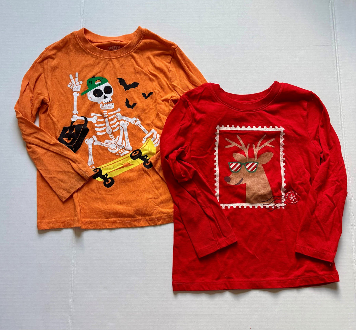 #154 Jumping Beans and Cat and Jack Holiday Tees Boys 4 VGUC-EUC