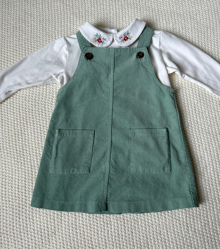 #146 Starting Out (Dillard's) Corduroy Jumper Set Girls 12M