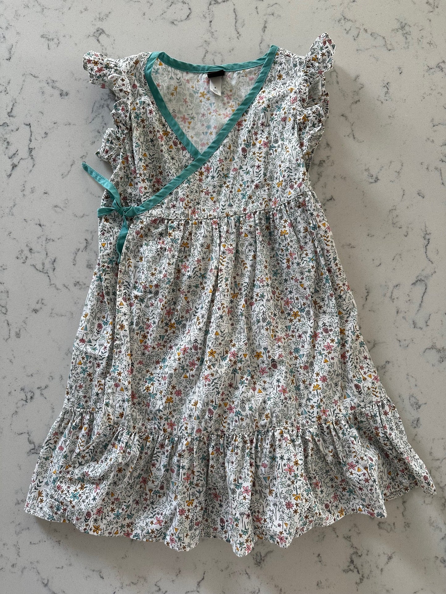 Seller 42, Tea Collection Floral Dress, Teal/Pink, Girls Size 5 *REDUCED*
