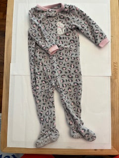 #36 Carter's 12m Girl  Leopard Footed PJ