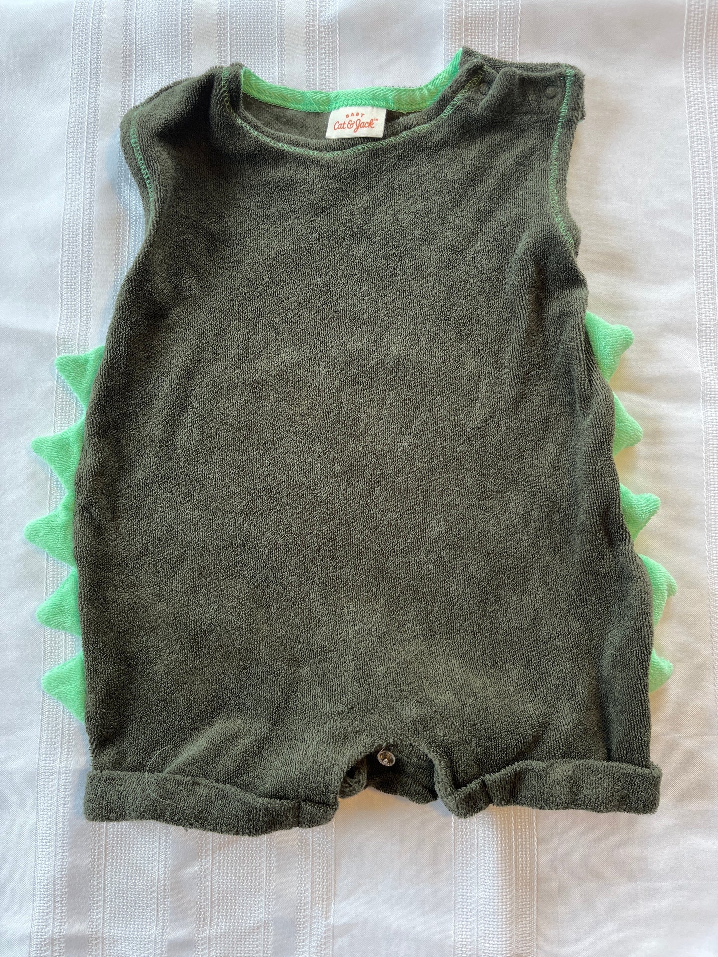#29  3-6 mo Boys Cat and Jack Dinosaur romper EUC