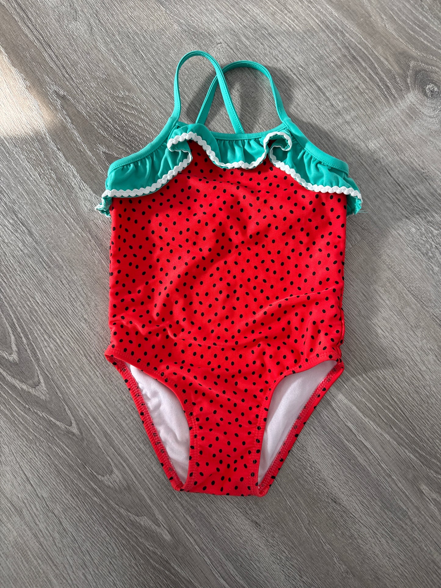 #149 Girls 3T Cat & Jack strawberry swim suit