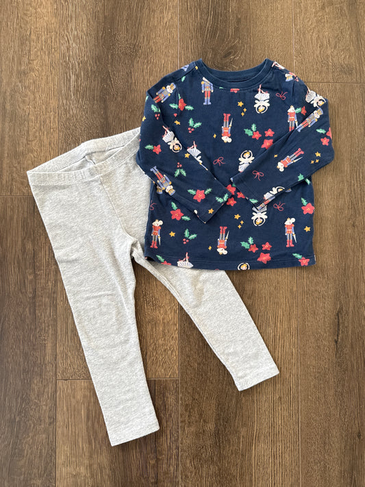 #173-Nutcracker shirt with leggings size 2T
