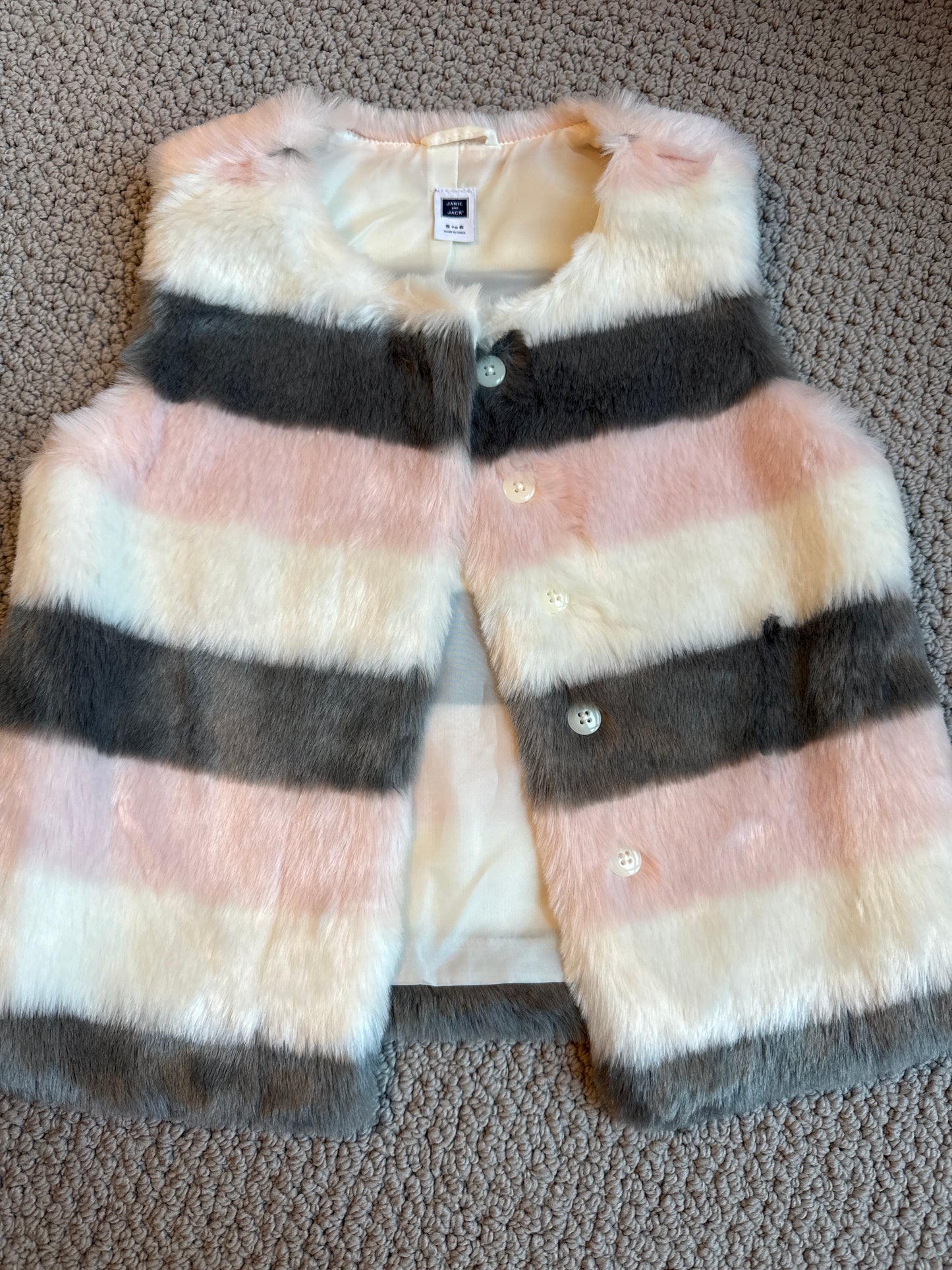 Seller 8 - size 6 Janie & Jack faux fur vest & 2 sets of velour pants
