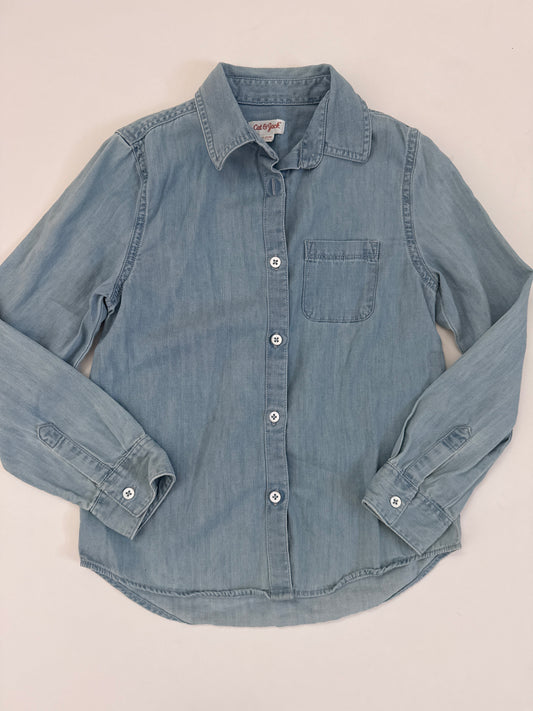 #64 C&J Chambray Shirt Size M (7/8)
