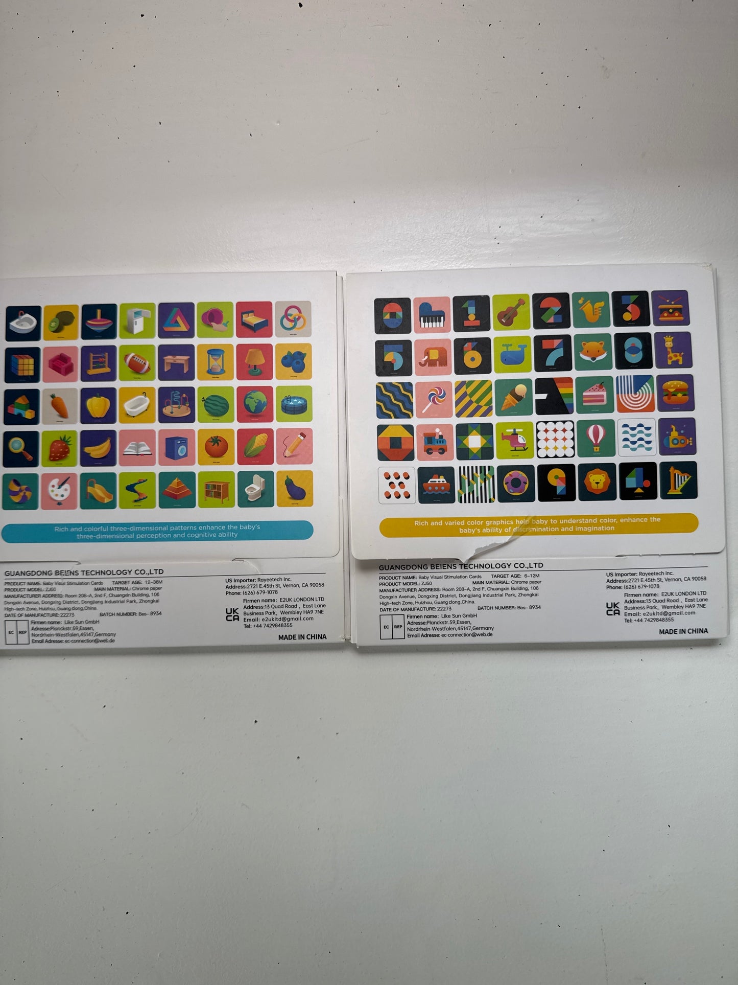 Seller #127 Baby visual stimulus cards