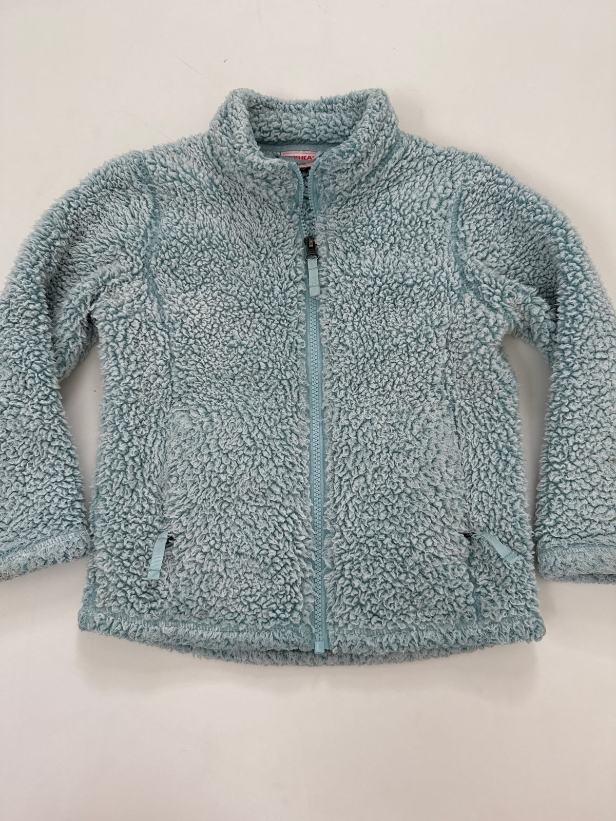 #64 Girls Blue Sherpa Jacket Size XS 5/6