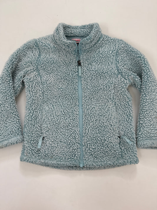#64 Girls Blue Sherpa Jacket Size XS 5/6