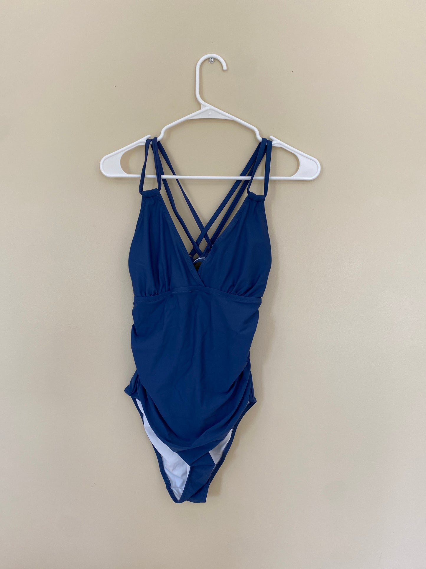 Seller #14-Charmo women’s maternity blue one piece swimsuit (M)