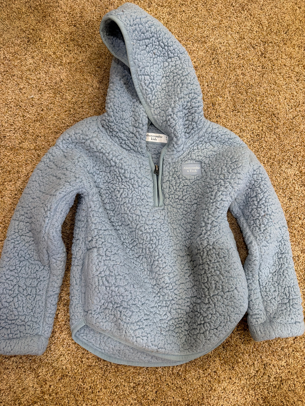 #47 girls thick blue fleece hoodie, Abercrombie, size 5/6