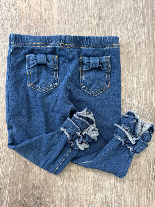 #149 Girls size 2 Matilda Jane Bow pocket ruffle jeggings